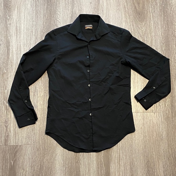 Van Heusen Button Down Black Dress Shirt - Picture 1 of 6